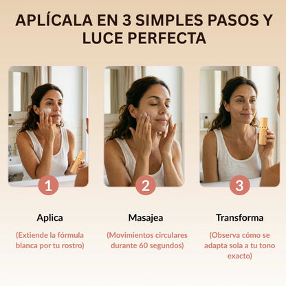 Quítate 5 Años de encima con cada aplicación | Base Inteligente 4 en 1 - con SPF 50 Mineral