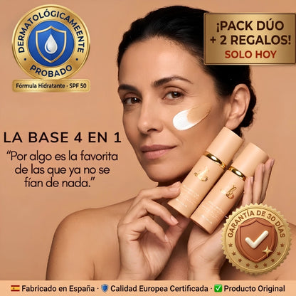 Quítate 5 Años de encima con cada aplicación | Base Inteligente 4 en 1 - con SPF 50 Mineral