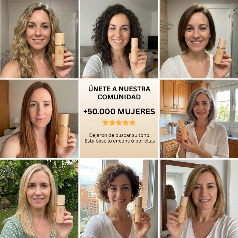 Quítate 5 Años de encima con cada aplicación | Base Inteligente 4 en 1 - con SPF 50 Mineral