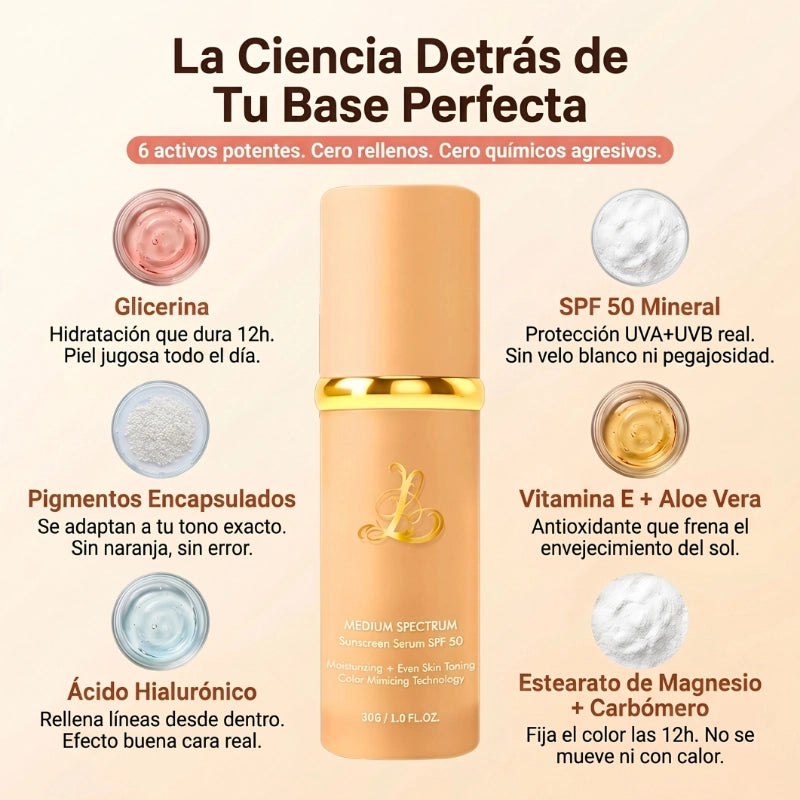 La Única Base que Aguanta el Calor Español | Base Inteligente 4 en 1 con SPF 50 Mineral